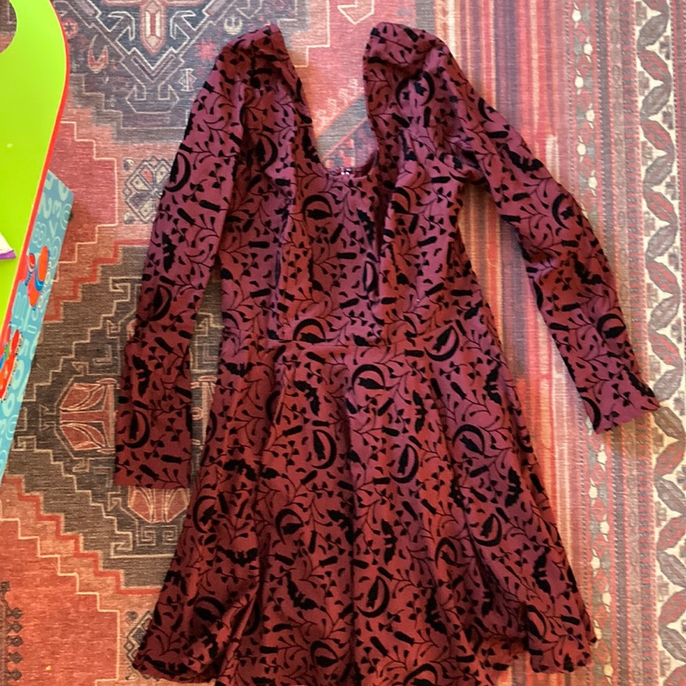 Modcloth- Bats Burgundy Dress- US 12